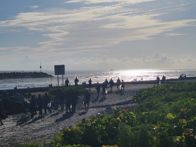 Fern House residents giving back at a beach cleanup